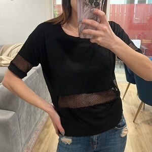 Black tee with mesh